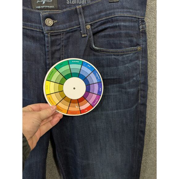 7 For All Mankind Jeans Mens 36x34.5 Standard Button Fly Luxe Performance Dark - Picture 4 of 13